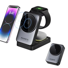 Lade das Bild in den Galerie-Viewer, Für Zuhause und auf Reisen: Faltbare 3-in-1 Ladestation für iPhone, Apple Watch und AirPods
