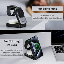 Lade das Bild in den Galerie-Viewer, Für Zuhause und auf Reisen: Faltbare 3-in-1 Ladestation für iPhone, Apple Watch und AirPods

